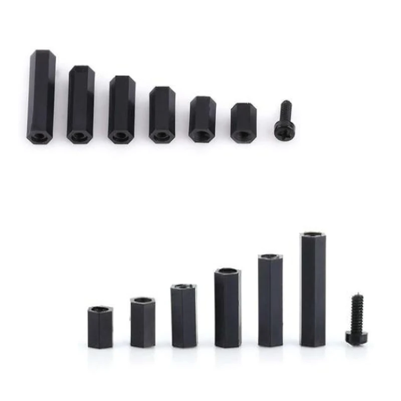 ホワイトナイロン六角ネジ,150個,m2.5,m3,m4,m5,ボルトナット,プラスチックボックス付きスペーサーキットプレート,耐食性