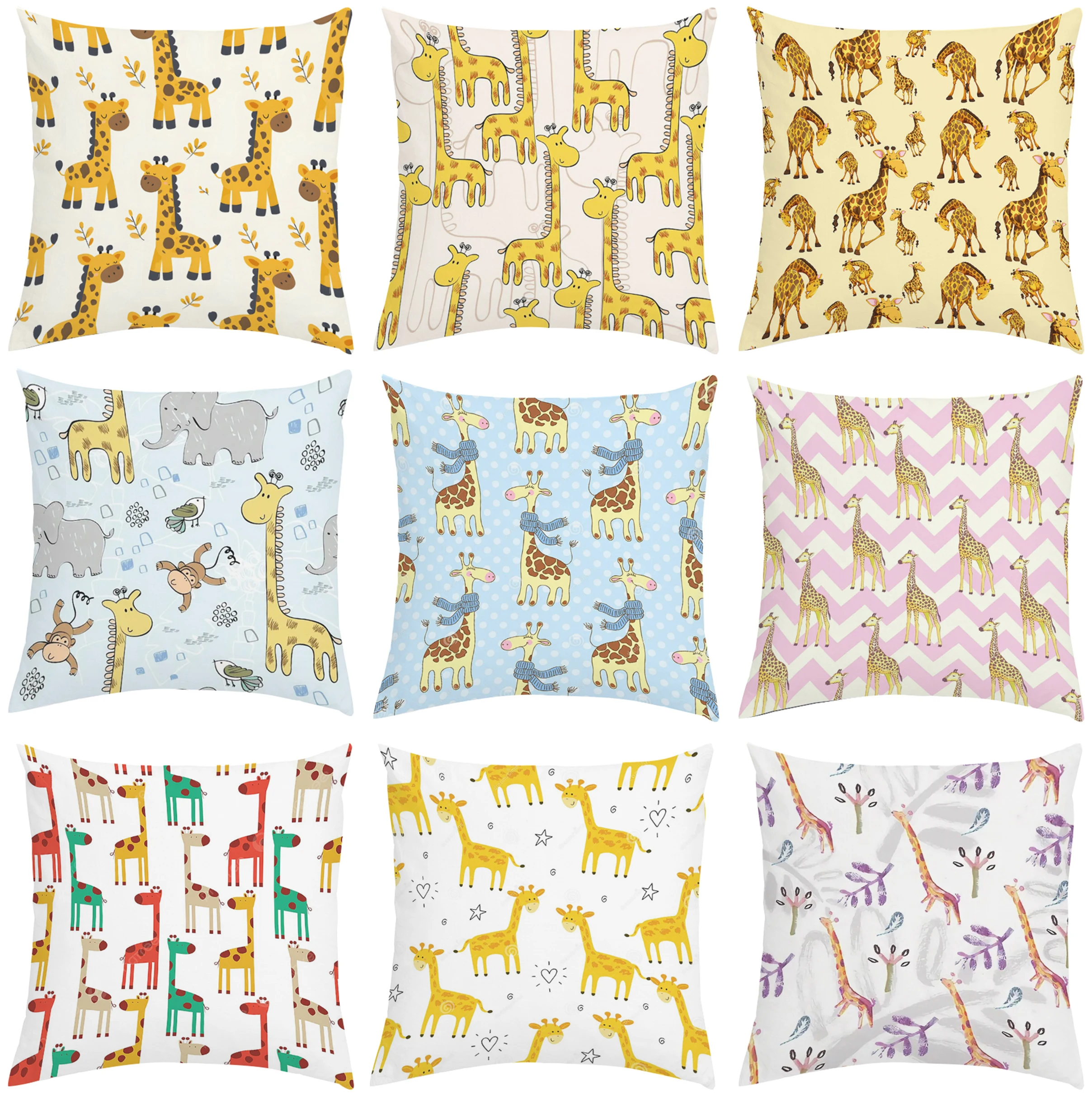 

Home Decor Cute Cartoon Giraffe Decorative Pillowcase 40x40 Cushion Covers for Decorative Cushions Cushion Cover 45x45 Pillow