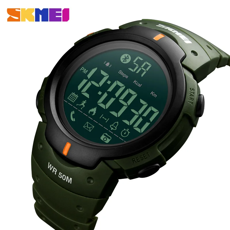 SKMEI Smart Watch Men Calorie Clock Bluetooth-compatible Watches 5Bar Waterproof Smart Digital Watch Relogio Masculino 1301