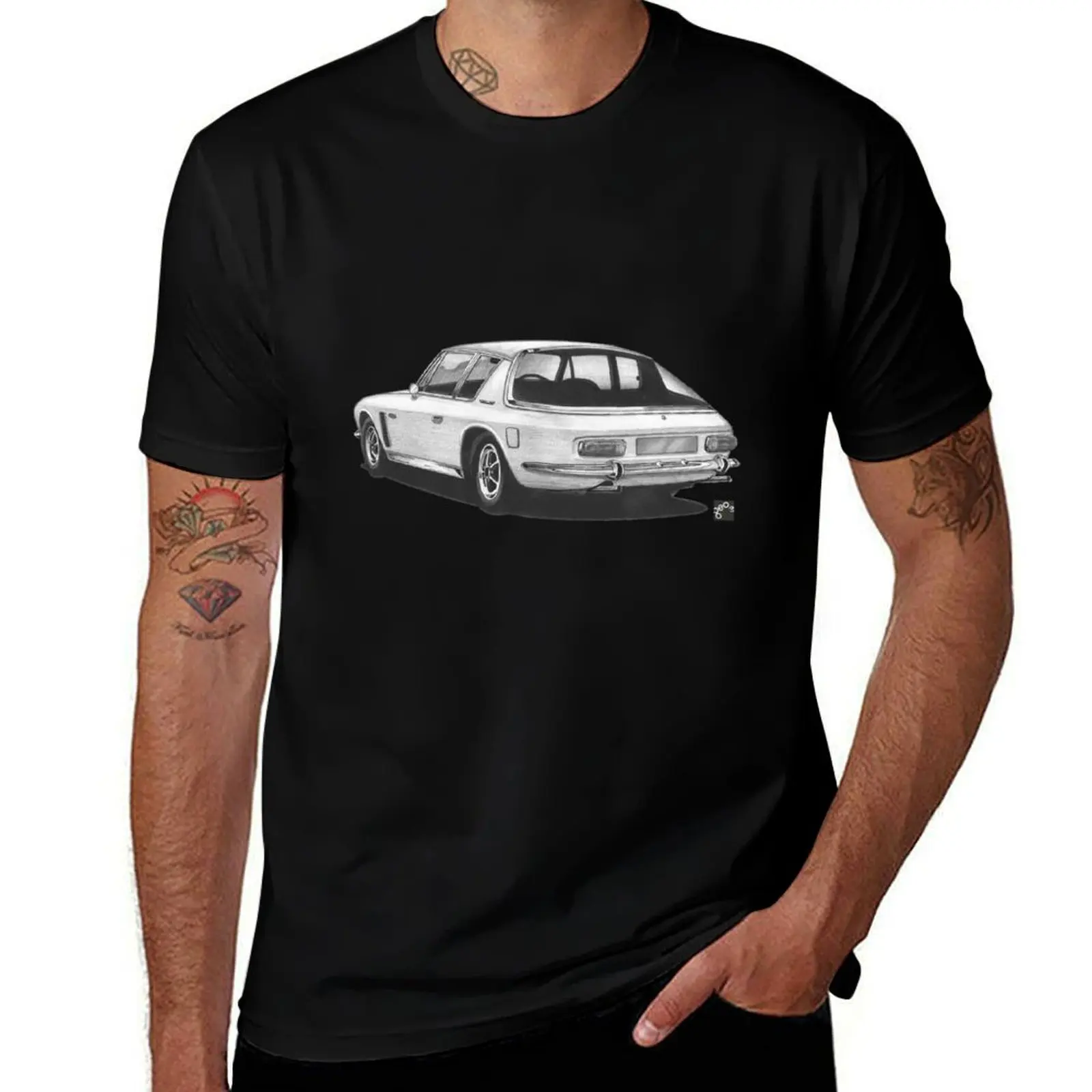 Geo3Doodles Jensen Interceptor Doodle T-Shirt Plus Size Everyday Tee Shirt