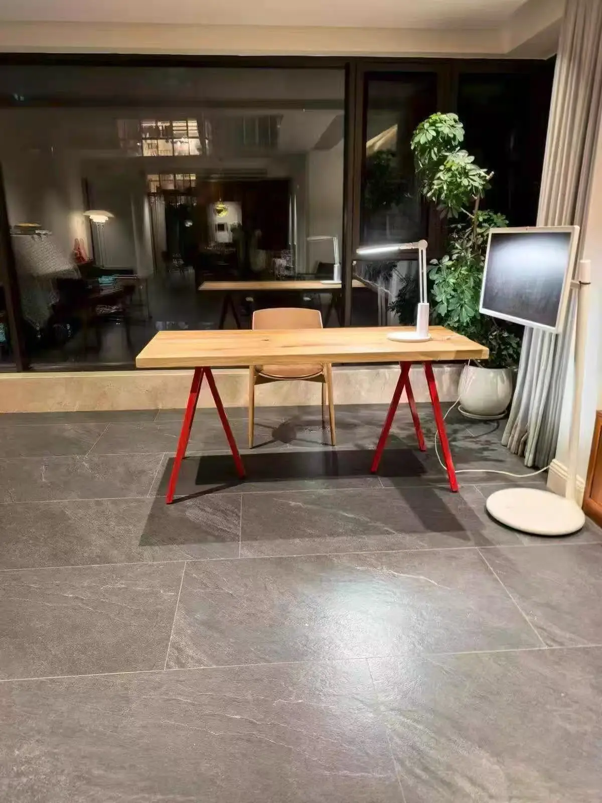 Brushed Stainless Steel Industrial Table Legs, Desk & Conference Table Feet, Support Base for Kitchen Island Bar Counter