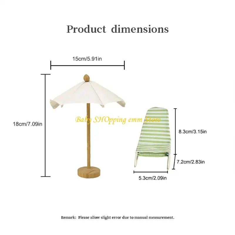 Chaise Parasol à affichage en plastique 23GD, chaise longue réaliste, modèle Zakka plage pour échelle 1:12