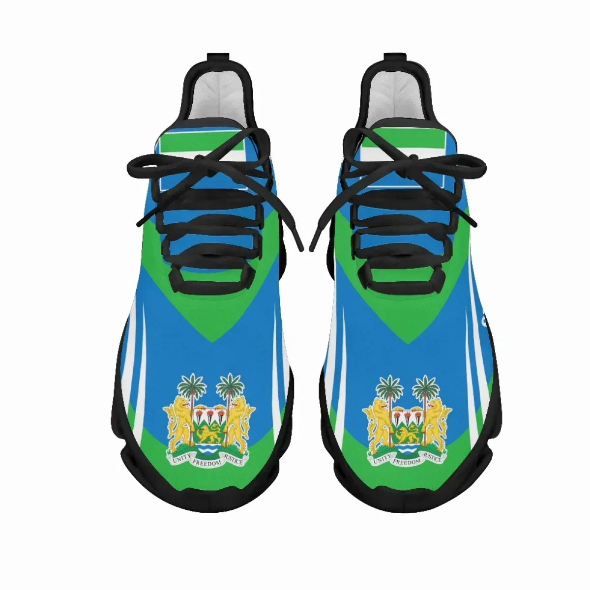 

Мужские кроссовки с принтом флага Сьерра-Леоне, толстая подошва из EVA, повседневная обувь на шнуровке для улицы, кеды.