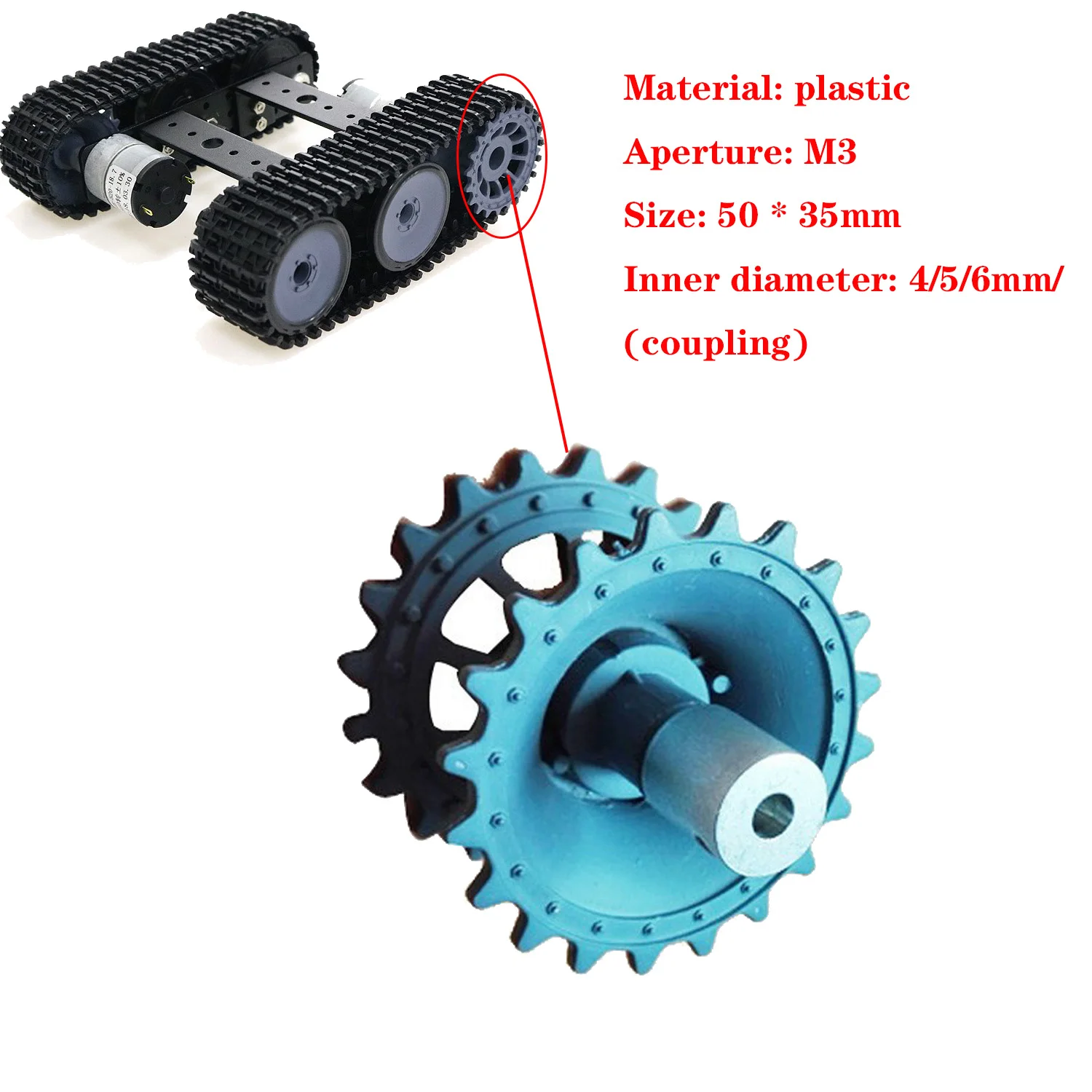 DOIT-Juego de 2 ruedas de conducción originales, incluye volante, acoplamiento y tornillos para Robot tanque, Chasis de coche, accesorio de juguete RC DIY
