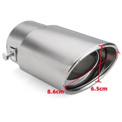 Universal Stainless Steel 14.5cm 2.4'' Car Exhaust Muffler Tip Round Pipe Chrome Tail Muffler Exhaust Tip Pipe Car Accessories
