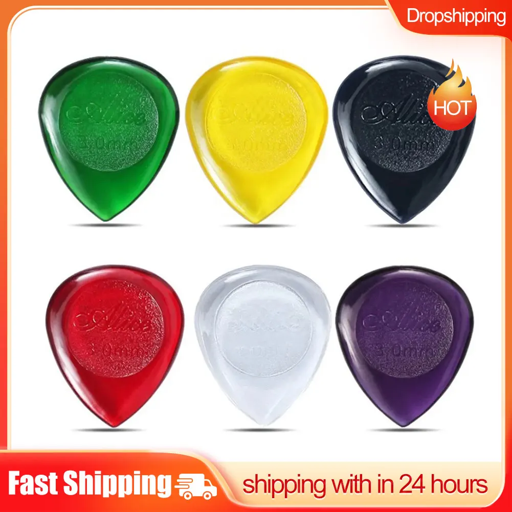 6pcs Acrylic Guitar Picks Plectrums Large Stubbies Big Smooth 1mm 2mm 3mm For Acoustic Electric Guitar Bass Accessories