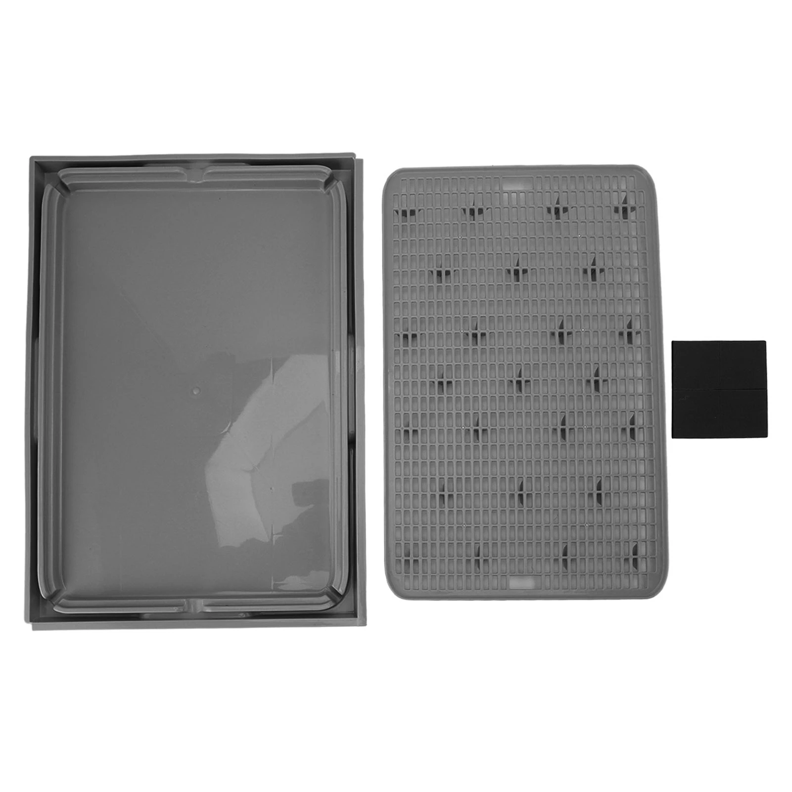 Kattenbak Mat 41x28x2cm Ruime Plastic Dubbellaags Wasbare Kattenbakvanger Mat met Anti Slip bodem Dierbenodigdheden