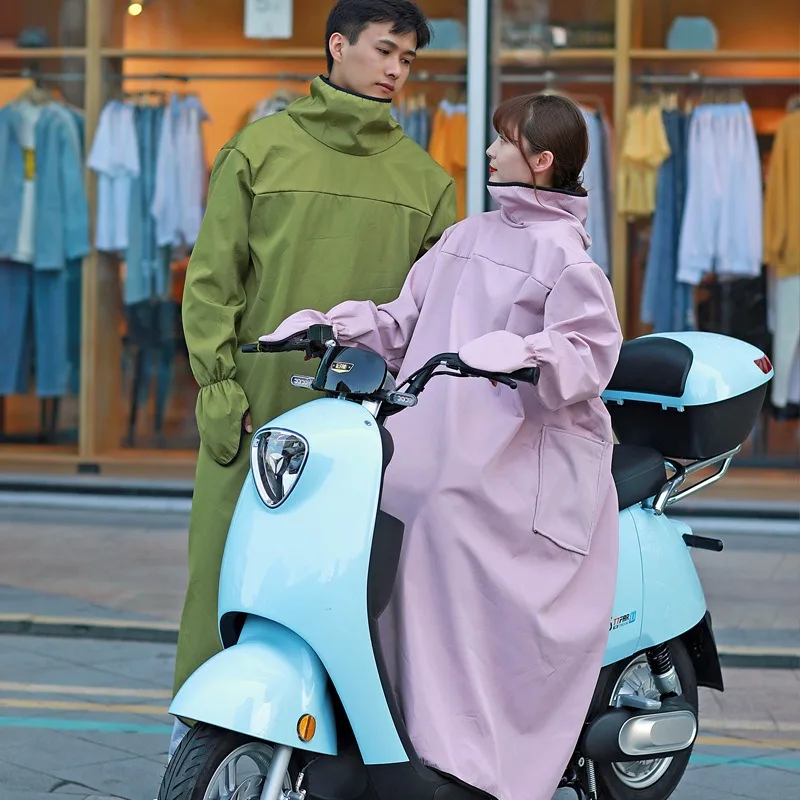 Winter Motorcycle Riding Windbreaker Full-body Warm Fleece Thickened for Scooter Waterproof Windproof Smock Raincoat One-piece