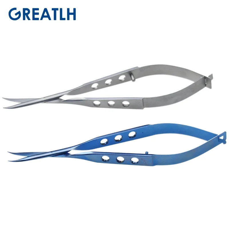 Titanium/stainless Steel Autoclavable Blunt Conjunctival Scissors Curved Eye Surgery Scissors Ophthalmic Instruments 1pcs