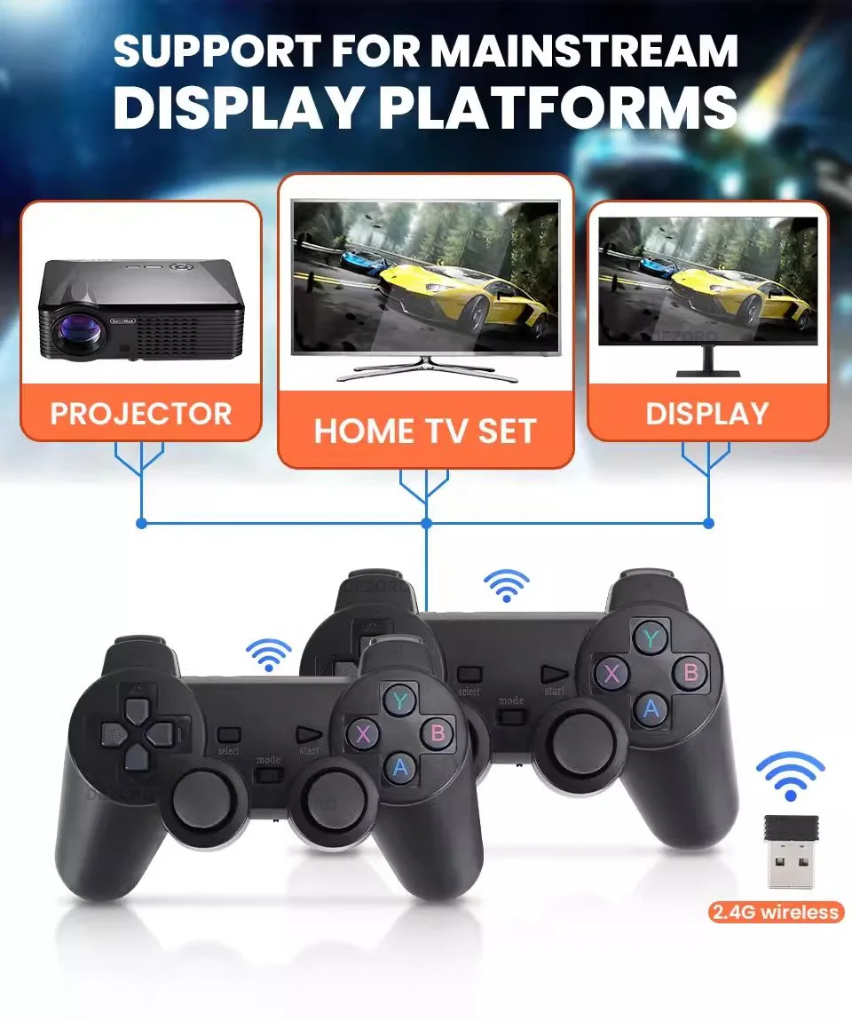 وحدة تحكم ألعاب فيديو تلفزيونية ريترو X2 Plus 4K Game Stick مدمجة في 30000+ ألعاب HD مخرج مشغل ألعاب لاسلكي