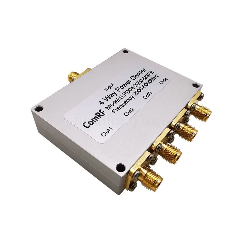 2-6GHz 50W 4-Way Power Divider RF Power Splitter with SMA Female Connectors