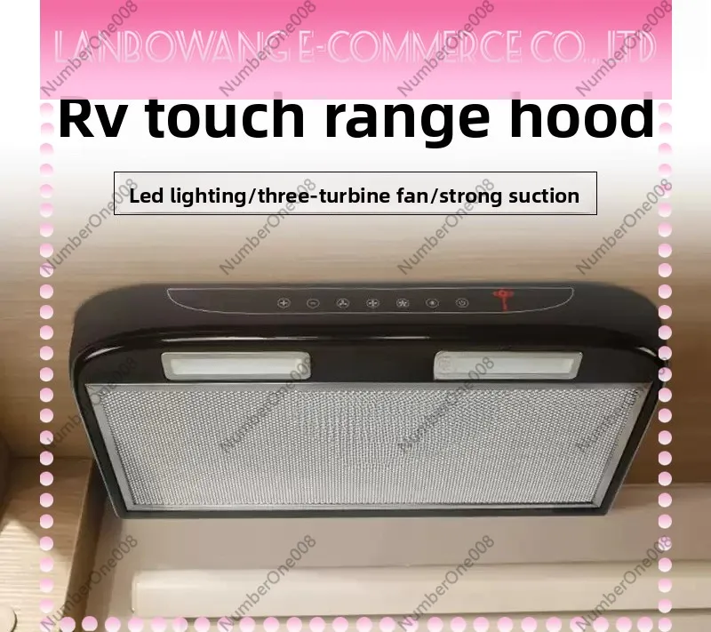 RV modification 12V car mounted range hood kitchen touch button with lighting range hood RV trailer