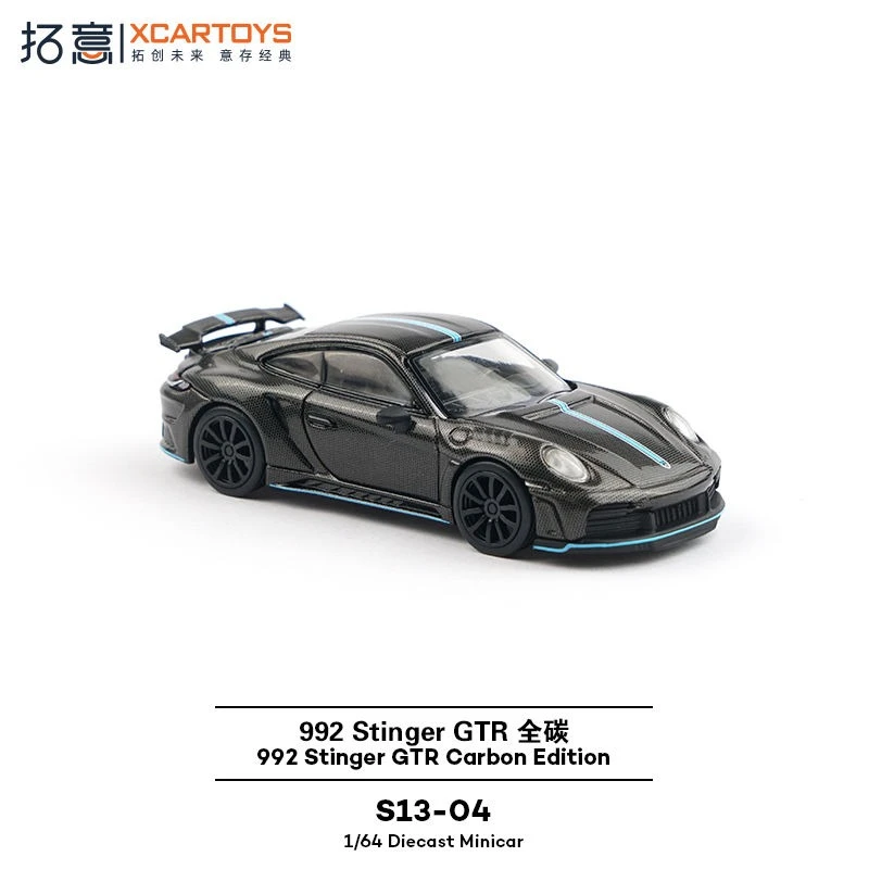 

XCARTOYS 1/64 992 GTR Carbon Blue Line S13-04 Alloy Car Static Model Mini Vehicles Adult Collectibles Children's Birthday Gift