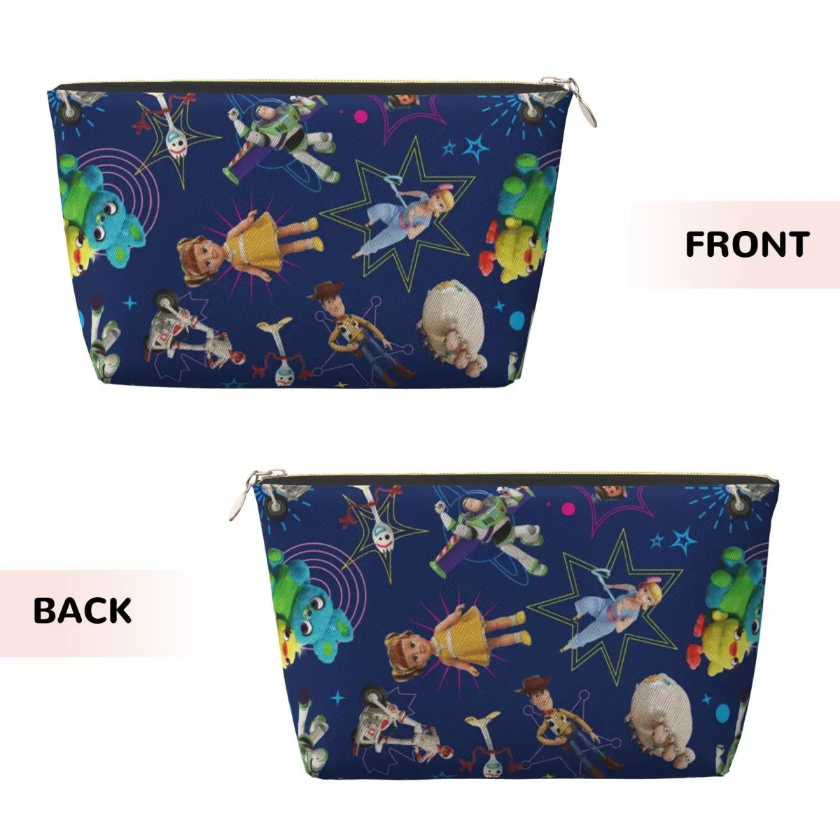 Custom Toy Story Pattern Makeup Bag for Women Travel Cosmetic Organizer Kawaii Animated Storage Toiletry Bags