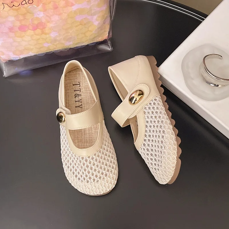 

Летняя сетчатая дышащая женская обувь Мэри Джейн, женская обувь на плоской подошве, модная обувь на плоской подошве с круглым носком, новая удобная повседневная тонкая обувь