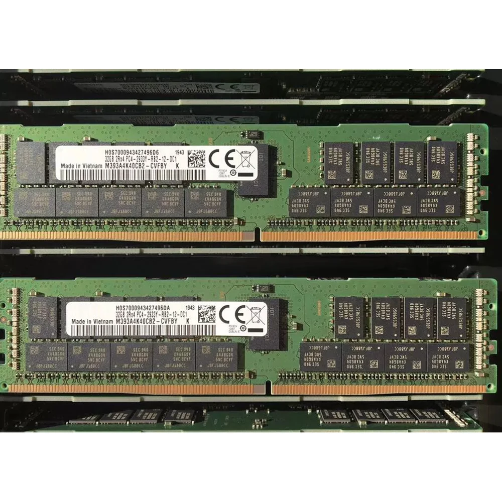 1 pcs  M393A4K40CB2-CVF For Samsung Server Memory Fast Ship High Quality 32GB 2RX4 PC4-2933Y REG 2933 DDR4