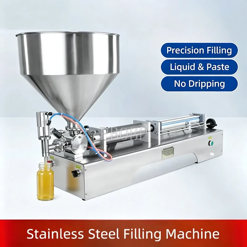Single Head Paste Filling Machine | Manual Glass Bottle Beverage Jam Cream High Precision Filling