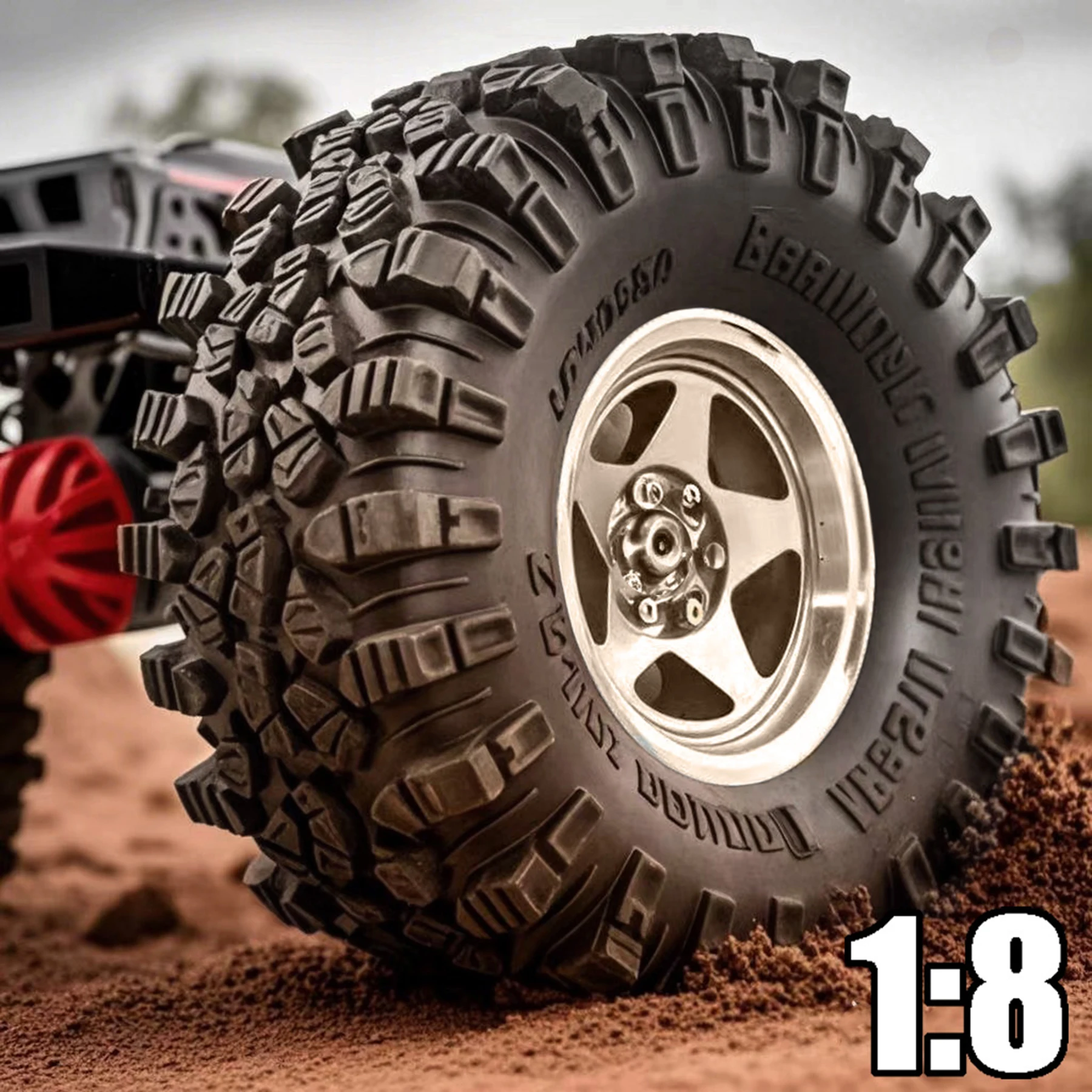 2.2 インチ RC クローラータイヤとビードロックホイールリム外径 5.35 インチ 1/10 1/8 クローラーカー Traxxas TRX4 Axial SCX10 II RC4WD CC01 Gen8 用 ﻿