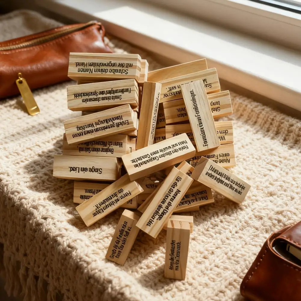 

48 шт. деревянные строительные блоки, игра в штабелирование для детей, сложные строительные блоки, штабелирование, балансировка, забавная семейная настольная игра