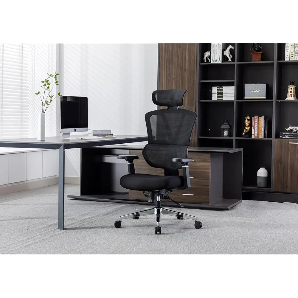 

Ergonomic Office Chair, High-Ba Office Chair, Bla Mesh Office Chairs, 3D Armrest, Adjustable Headrest, Tilt Function,The Most