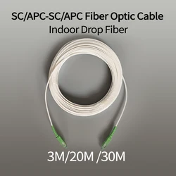 Cabo de fibra óptica sc/apc para sc/apc, monomodo, extensão interior, conversor, patch cord, 3m/20m/30m