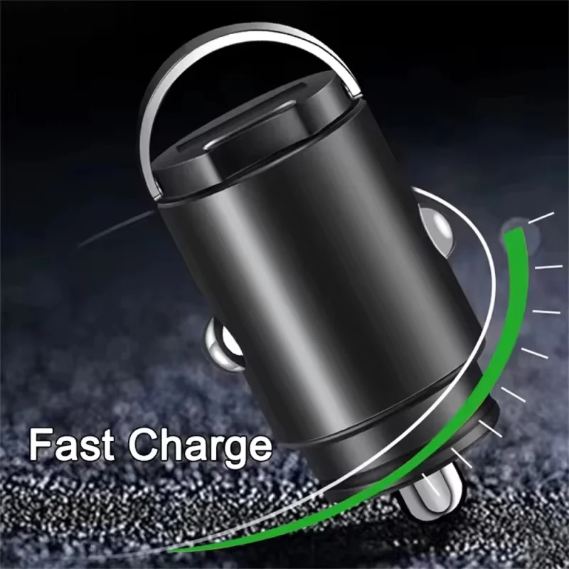 2025 Mini 100W PD QC Pull Ring Fast Charging Car Charger USB C Car Phone Charger Adapter For iPhone Xiaomi Samsung Huawei view 6