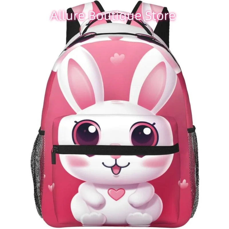

laptop bag back to school Cute Funny Bunny Lightweight Laptop Backpack Lightweight Multipurpose Travel Casual Daypack Unisex Col