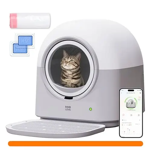 Self Cleaning Cat Litter Box TY Pro, 60L Extra Large Open Automatic Litter Box App Control, Anti-Pinch for Multi Cats