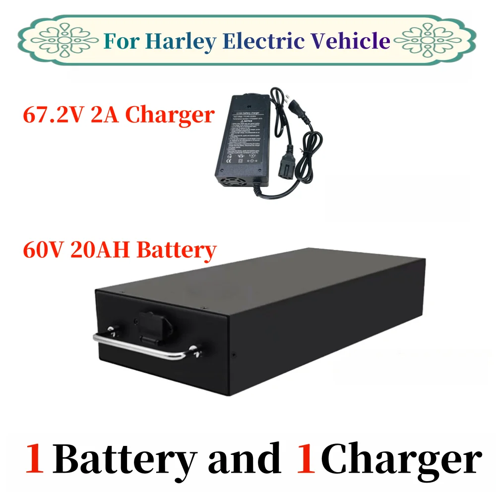 Removable waterproof batteryHigh Capacity 18650 Lithium Battery 60V 20Ah for Harley Electric Car Electric Scooter Bicycle