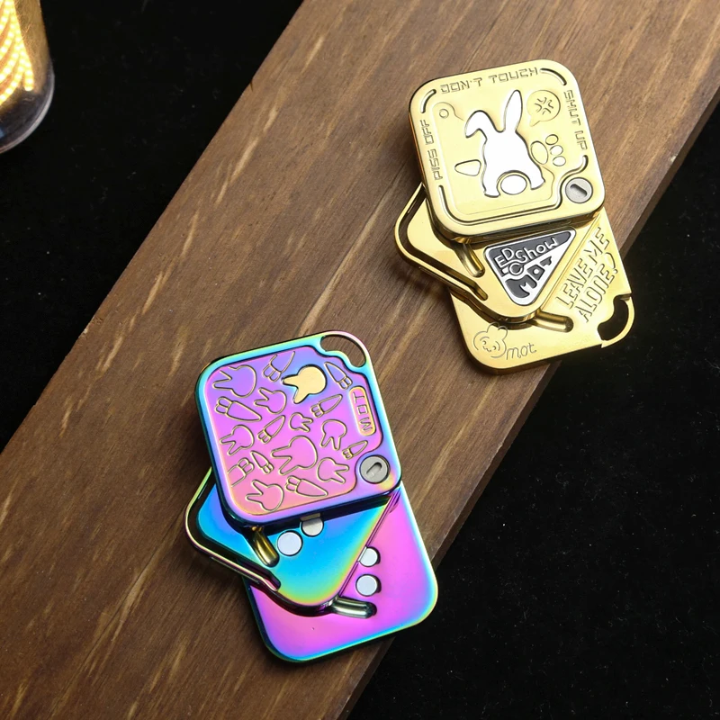 Spinner Magnético de Tres Capas con Diseño de Conejo Enojado, Juguete Antiestrés de Metal para Adultos, Regalo, Juguete EDC para Dedos