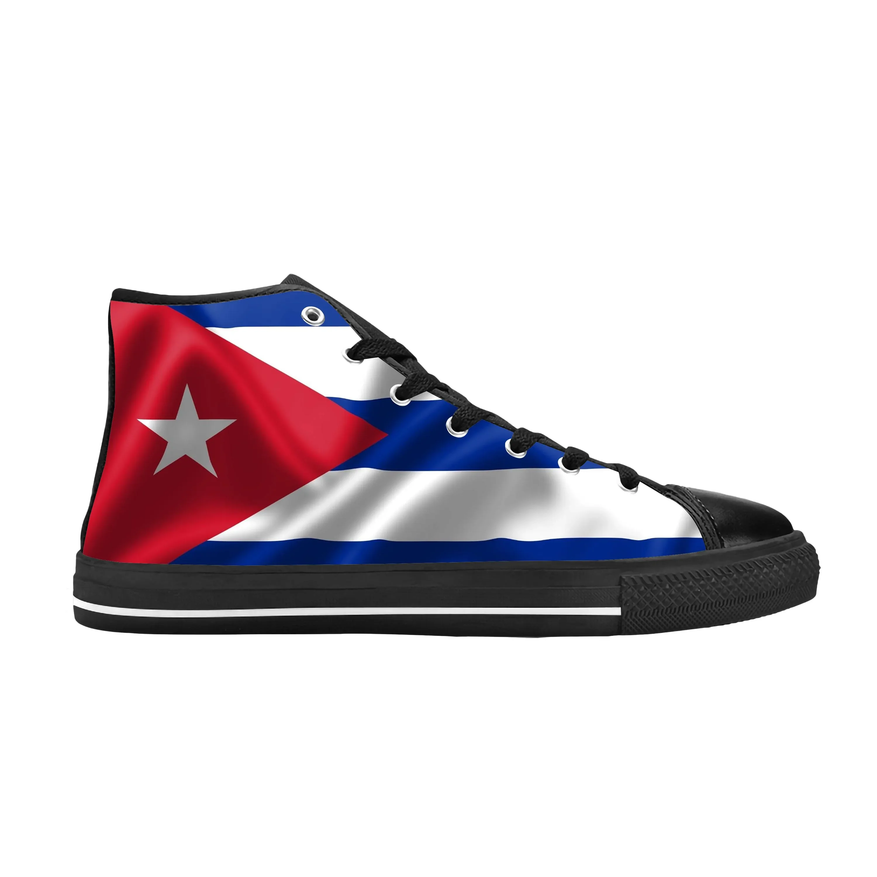 Sapatilhas patrióticas da bandeira cubana para homens e mulheres, sapatos de pano casuais, top alto, confortável, respirável, impressão 3D, orgulho engraçado moda, Cuba quente