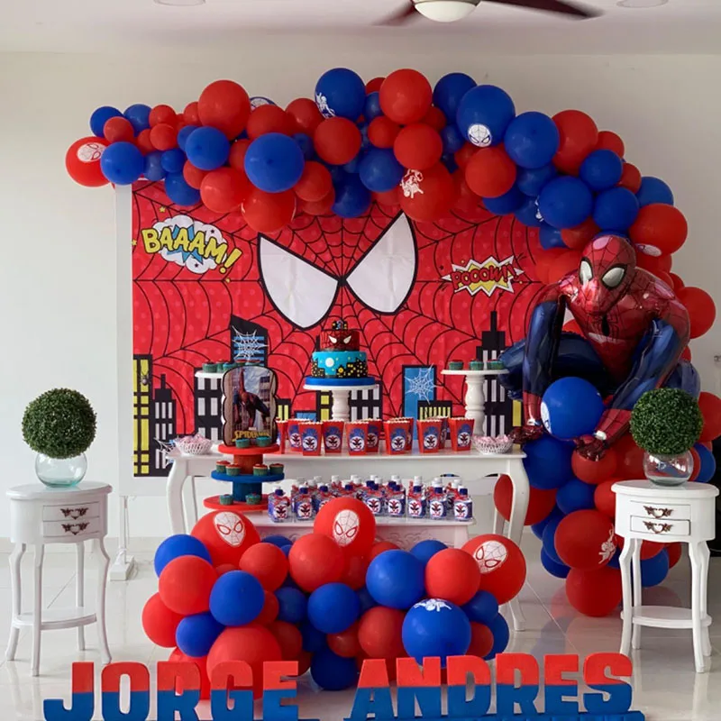 Decorazioni di compleanno Cartoon Spider Man Super Hero stoviglie usa e getta piatti di carta tazza Kid Favor Balloon set Baby Shower Party