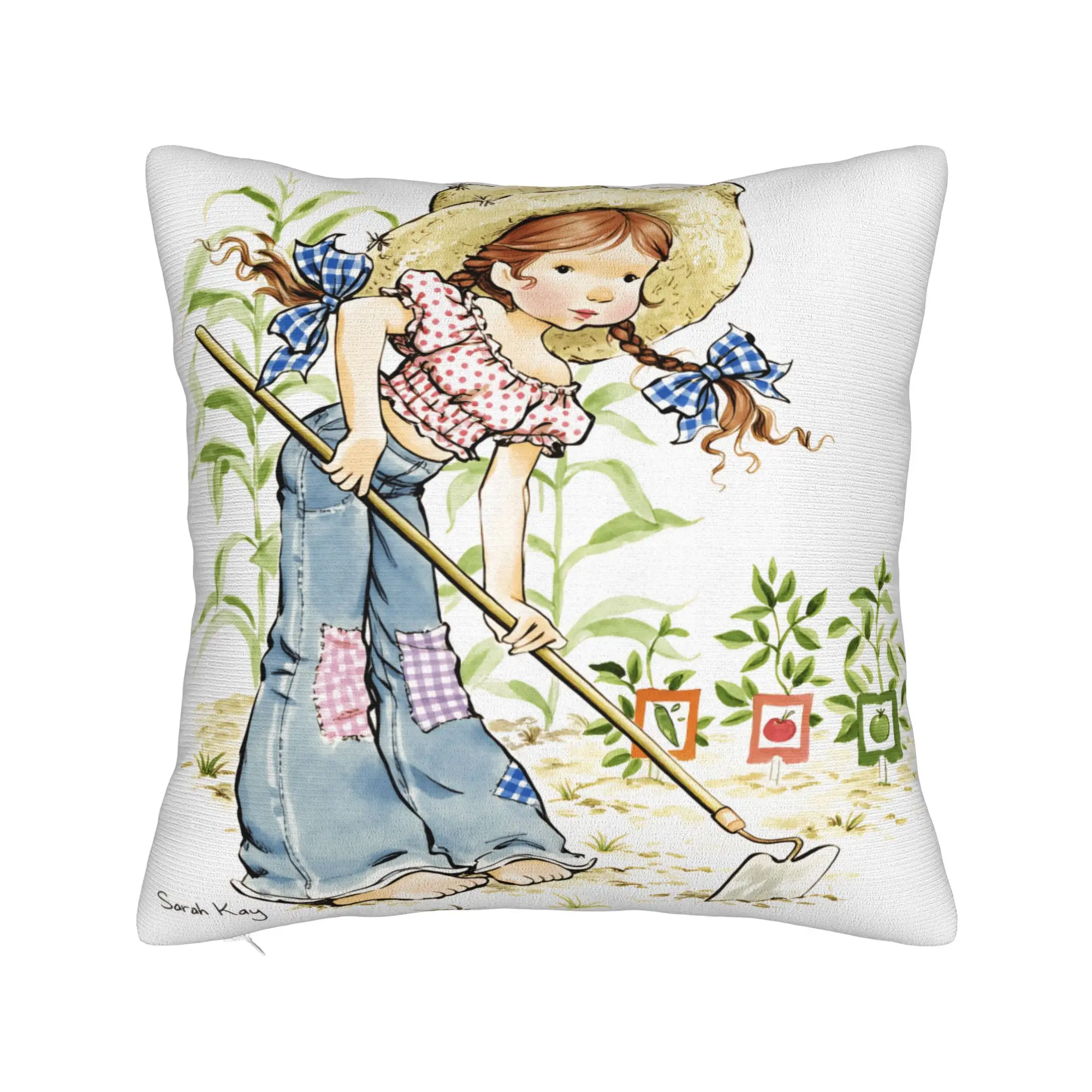 Art Sarah Kay Swing Girl Pillow Case  Graphic Pillow Cover For Sofa Home Decoration Fashion Pillowcases