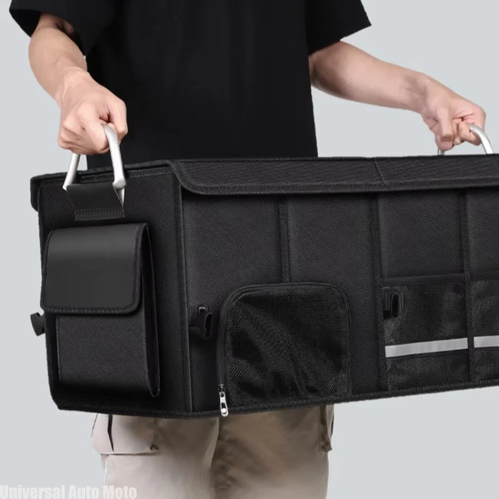 Portable Foldable Trunk Storage Box Waterproof Oxford Cloth Large Capacity Car Organizer for Camping Fishing Universal