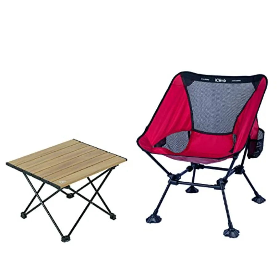 

1 Folding Table and 1 Anti-Sinking Large Feet Chair Bundle, Ultralight Compact for Single Adult Outdoor Backpacking Hiking Camp