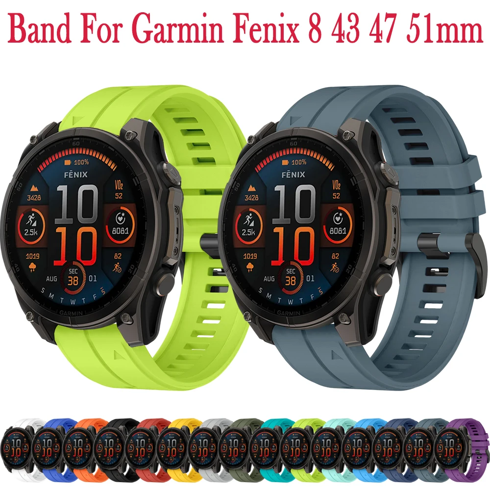 

Ремешок для Garmin Enduro 3 2 1 Epix Pro Fenix E/8/7X/7/7S/6X/6S/5X/5S 20 22 26 мм, быстросъемный силиконовый ремешок для Fenix 8 51/47/43 мм