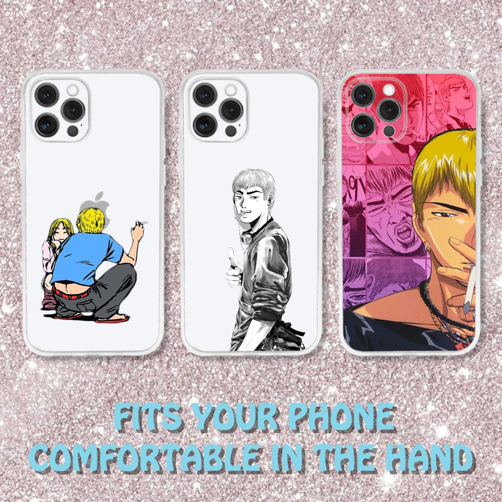 

GTO G-Great T-Teacher O-Onizuka Phone Case For iPhone 16,15,14,13,12,11 Pro,Max,Plus,X,XS,XR,SE,Mini Transparent Silicone Soft