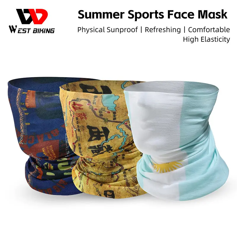 

WEST BIKING Outdoor Sports Sun Protection Face Mask Bike Motorcycle Headgear Breathable Quick Dry Cycling Running Face Bandana