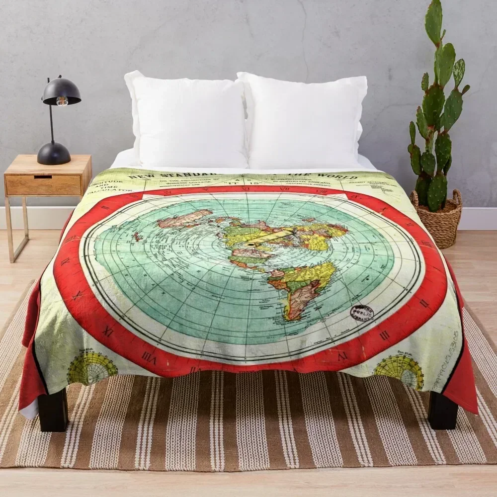 

Gleason 1892 Flat Earth Map | Research Flat Earth Throw Blanket Decorative Beds Multi-Purpose Sofa Heavy Blankets