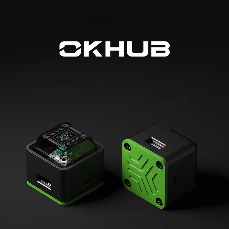 

OKHUB Проводная мини-механическая клавиатура Индивидуальная док-станция с возможностью горячей замены RGB с ЧПУ Алюминиевая эргономичная игровая клавиатура в подарок