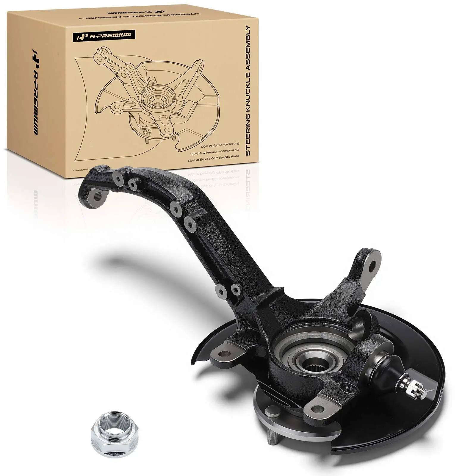 A-Premium Front Passenger Side Steering Knuckle&Hub Bearing Assy for Honda Accord 1998-2002