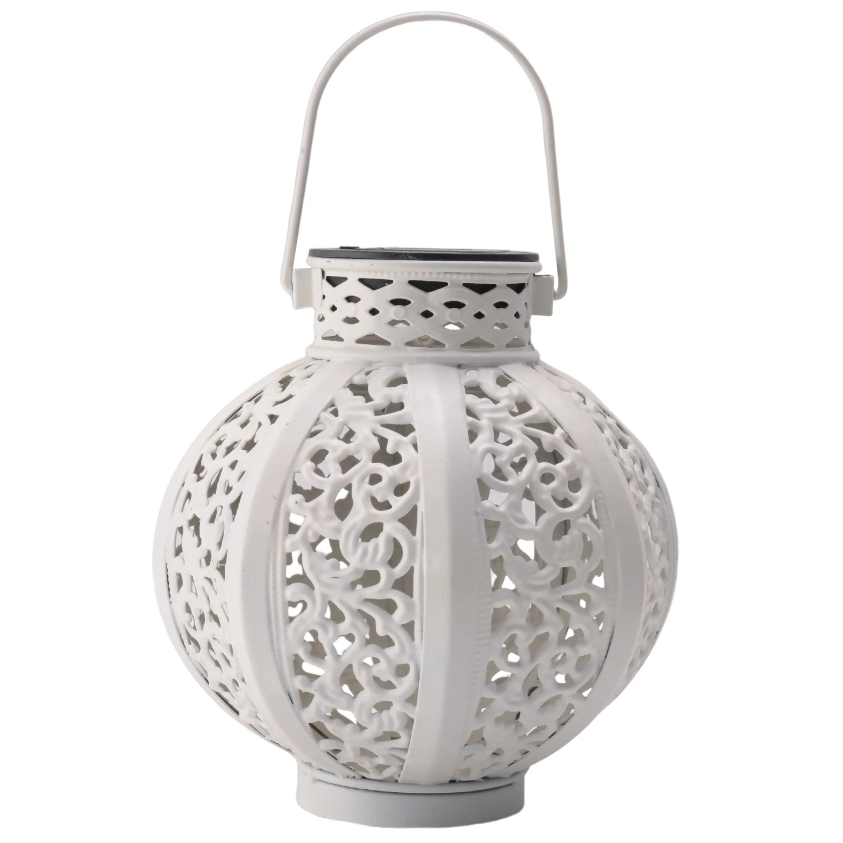 Linternas solares, luz colgante, lámpara Solar LED hueca de arte del hierro, luces solares colgantes de Metal para jardín, decoración de jardín al aire libre