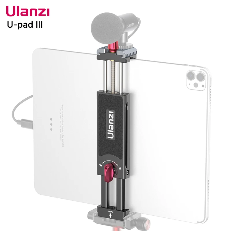 Ulanzi U-pad III Tablet Holder Clamp Clip for iPad pro air mini 2 3 4 Universal Clip Tripod Mount for iPhone 16 15 14 13 12