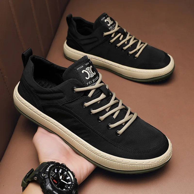 

New Men's Canvas Shoes Platform Lace Up Breathable Casual Sneakers City Walk Leisure Running Sports Shoes for Men Zapatos Hombre
