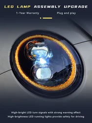 Head Lights For Volkswagen VW Beetle 2006-2012 Modification Projector Lens DRL Headlight Turn Signal Front Lamp Accessories
