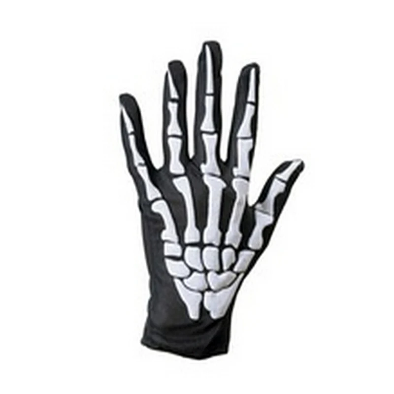 Halloween Skull Gloves Lightweight Full Finger Skeleton Cycling Gloves Costume Cosplay Equipment Accessories for Men Women Kids