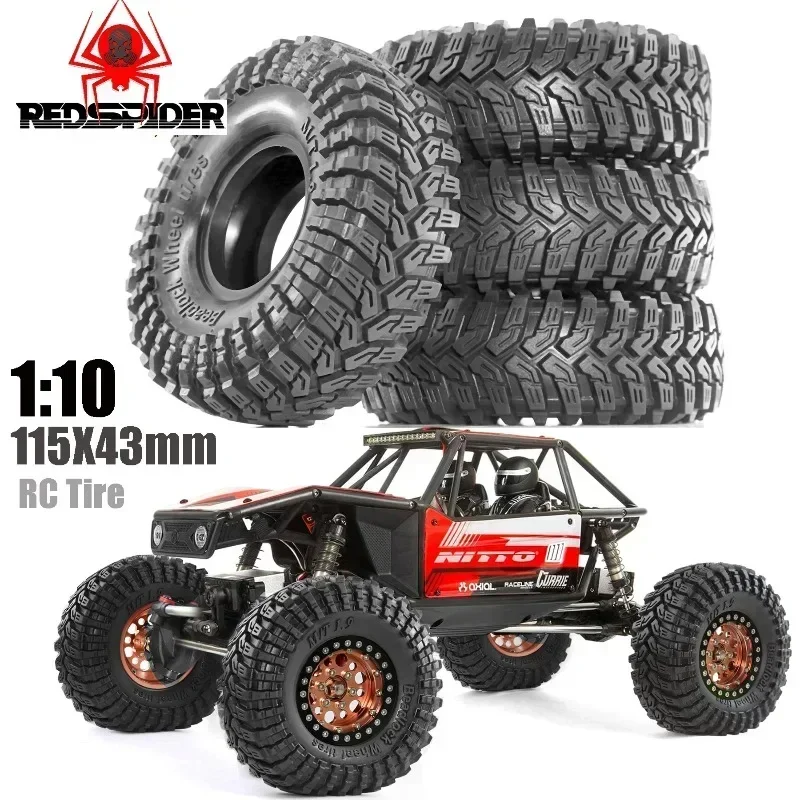 

4PCS 1.9 inch Rubber Beadlock Wheel Tires w/ Sponge for Axial AXI03004 Capra 1/10 RC Car Monster Truck Upgrade Parts