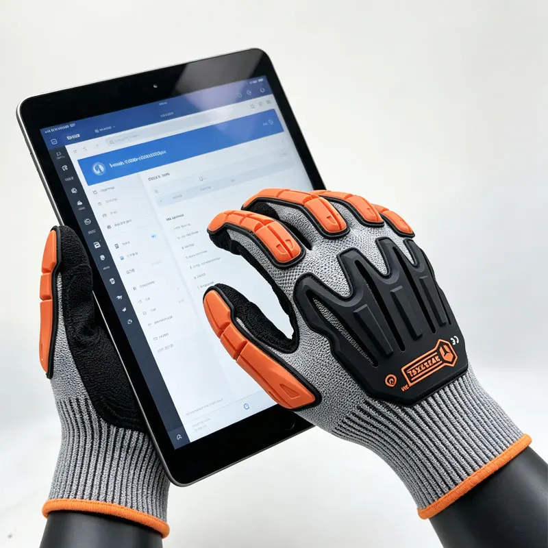 Wholesale ANSI A4 Cut Resistant Anti-Vibration Work Gloves Level 5 Safety Shock Absorbing Protective Handwear for Industrial Use