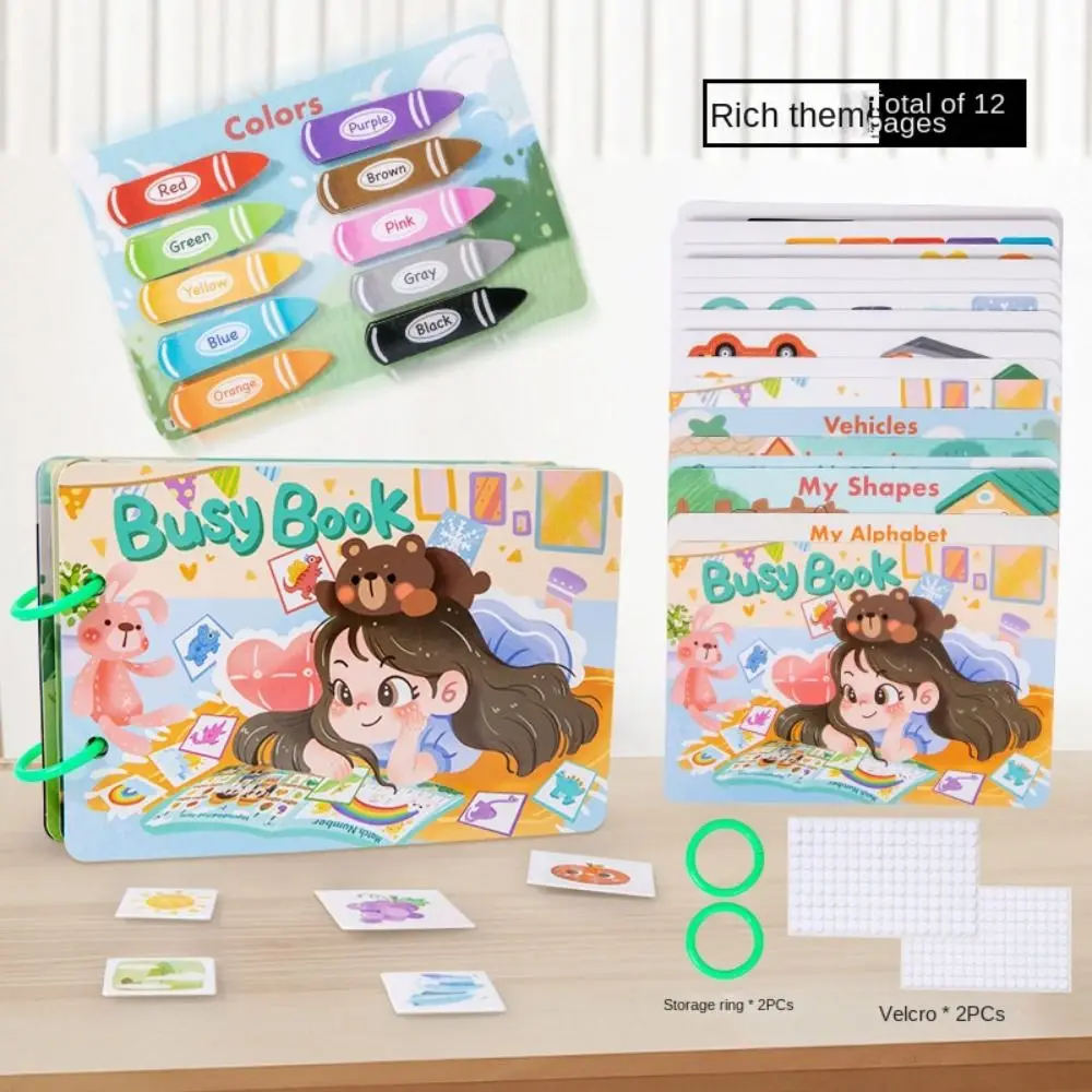 Herhaald plakken Montessori Rustig druk boek Kleurclassificatie Onderwijs Cognitie DIY Plakken Materiaal Kit Papier Cartoon