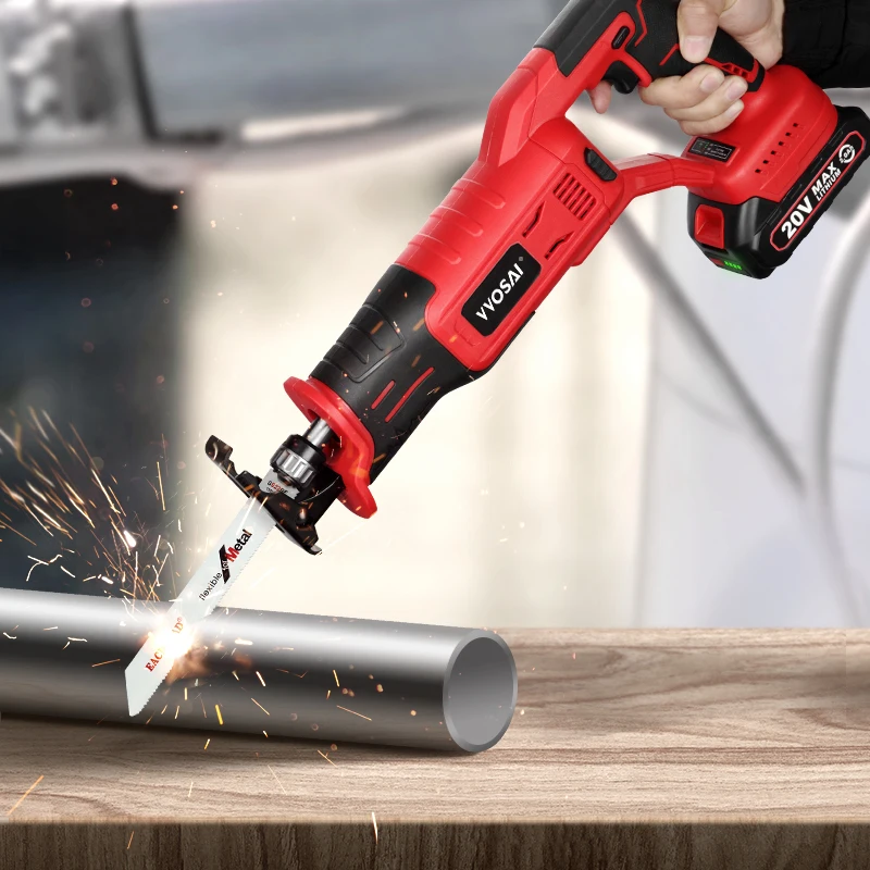 VVOSAI MT-Series 20V Brushless Electric Saw 3500 SPM Motor Metal Wood Cutting Tool Variable Speed Cordless Reciprocating Saw